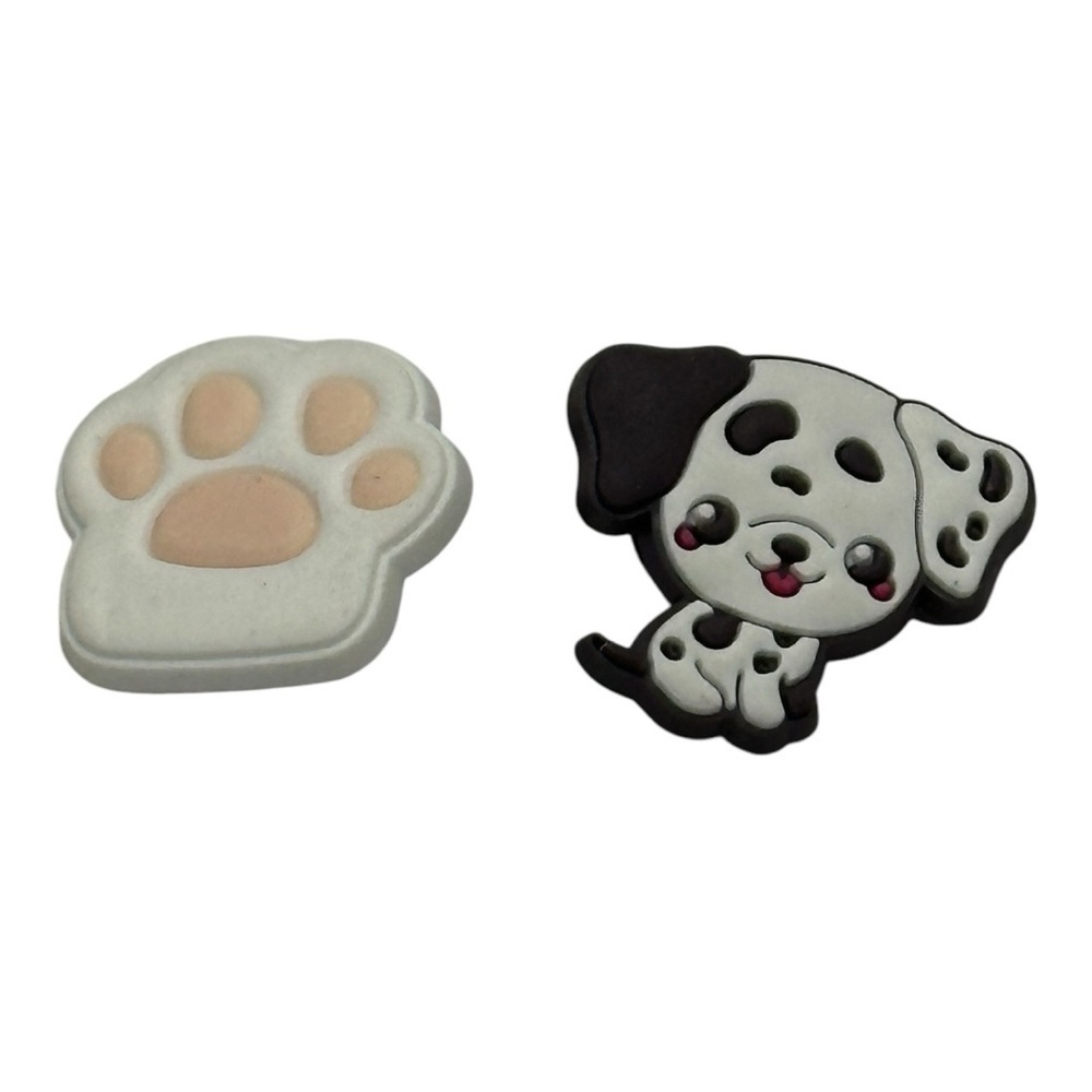 Dalmatian And Paw Print Shoe Charms Set Of 2